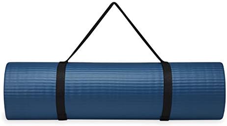 Gaiam Essentials Thick Yoga Mat Fitness & Exercise Mat with Easy-Cinch Carrier Strap,72"L X 24"W X 2/5 Thick, 10mm