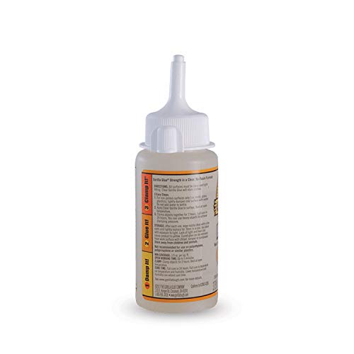 Gorilla Clear Glue, 3.75 Ounce Bottle (Pack of 2) - Crystal Clear, All Purpose, and Water Resistant