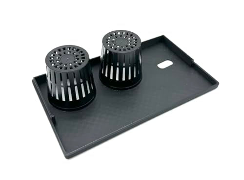 AquaClear Series Planter Lids / 2" Pots/Various Substrate Options/Fully Customizable/Compatible with Fluval AquaClear Filters (AquaClear 50/1 Pot, No Substrate, Black)