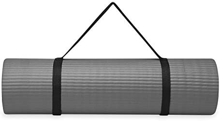 Gaiam Essentials Thick Yoga Mat Fitness & Exercise Mat with Easy-Cinch Carrier Strap,72"L X 24"W X 2/5 Thick, 10mm