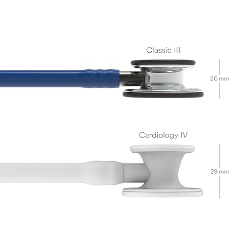 3M Littmann Classic III Monitoring Stethoscope, 5863, More Than 2X as Loud, Weighs Less, Stainless Steel Mirror-Finish Chestpiece, 27" Navy Blue Tube, Smoke Stem, and Headset