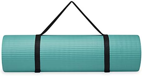 Gaiam Essentials Thick Yoga Mat Fitness & Exercise Mat with Easy-Cinch Carrier Strap,72"L X 24"W X 2/5 Thick, 10mm