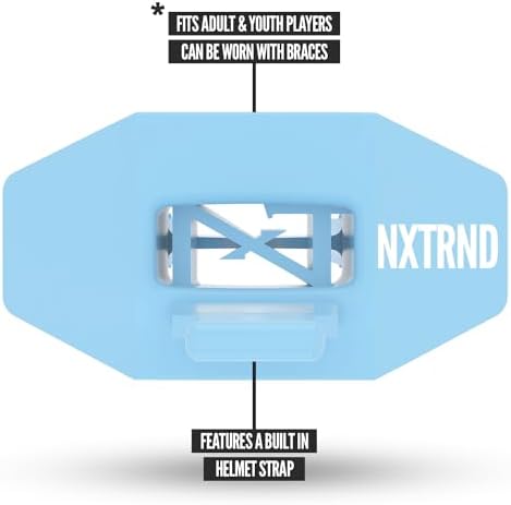 Nxtrnd Two Football Mouth Guard, Football Mouthpiece with Strap, Fits Adult & Youth (Columbia Blue)
