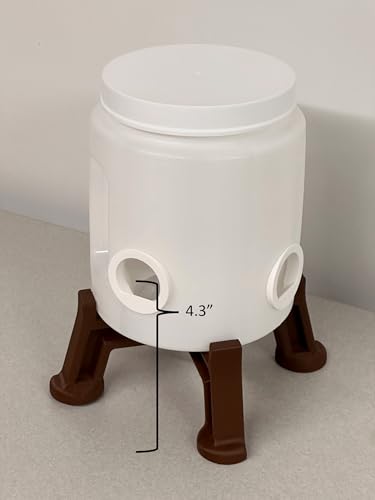 Quail Feeder Container with Feeding Ports and Stand | Ports are 3D Printed | Made in USA (4-Quart, Mint Green)