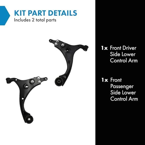 TRQ Front Lower Control Arm Assembly Driver Passenger 2pc Pair Compatible with Kia Compatible withte
