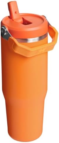 Stanley IceFlow 2.0 Flip Straw Tumbler with Handle 30 oz | Twist On Lid and Flip Up Straw | Leak Resistant Water Bottle | Insulated Stainless Steel | BPA-Free | Goldenrod Coral
