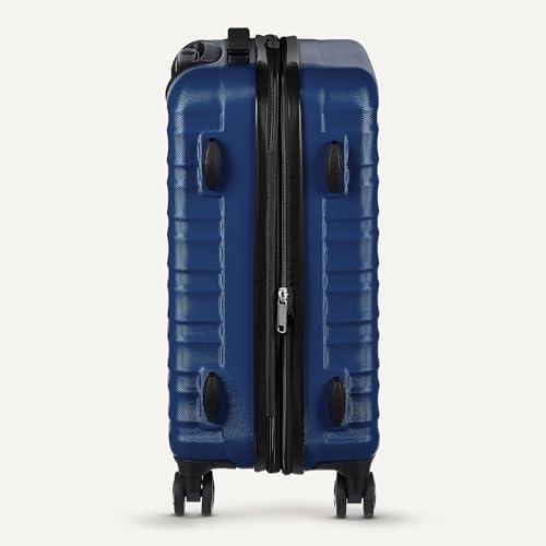 Amazon Basics 2-Piece Set (21", 30"), Hardshell Suitcases With Wheels, Expandable For Up to 25% More Space, With Scratch-Resistant Surface, Four Multi-directional Wheels, Navy Blue