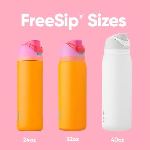 Owala FreeSip Insulated Stainless Steel Water Bottle with Straw for Sports and Travel, BPA-Free Sports Water Bottle, 24 oz, Mint/Brown, Muddy Buddy