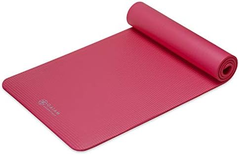 Gaiam Essentials Thick Yoga Mat Fitness & Exercise Mat with Easy-Cinch Carrier Strap,72"L X 24"W X 2/5 Thick, 10mm
