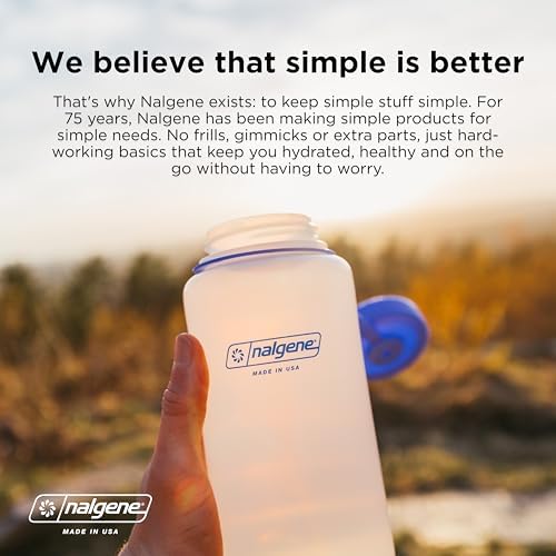 Nalgene Leak Proof Tritan BPA-Free Water Bottle - 32 oz Wide Mouth - Made in the USA for Outdoor Use & Daily Hydration (Amethyst)