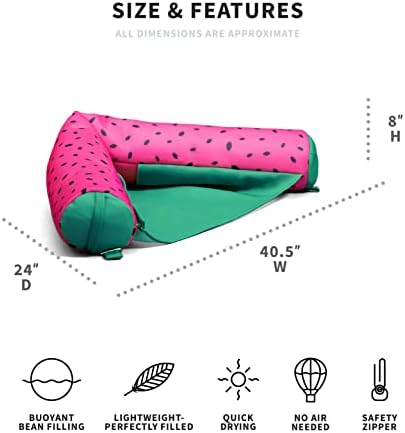 Big Joe Noodle Sling, No Inflation Needed, Pool Float with Armrests, Quick Draining Fabric, Cup Holder