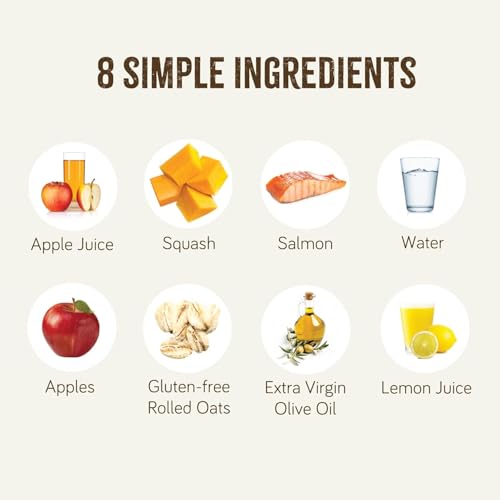 Real Food Blends Salmon, Oats & Squash - Pureed Food Meals for Tube Feeding with Protein, Vegetables & Fruits - 330 Calories for Lunch & Dinner - 9.4 oz (Pack of 12)
