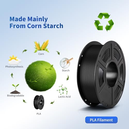 ANYCUBIC PLA Filament 1.75mm Bundle, 3D Printing PLA Filament 1.75mm Dimensional Accuracy +/- 0.02mm, 1KG Spool (2.2 lbs), 2KG Black+Black