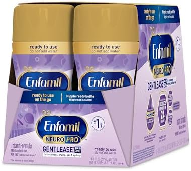 Enfamil NeuroPro Gentlease Baby Formula, Infant Formula Nutrition, Brain Support that has DHA, HuMO6 Immune Blend, Designed to Reduce Fussiness, Crying, Gas & Spit-up in 24 Hrs, 8 Fl Oz, 24 Bottles