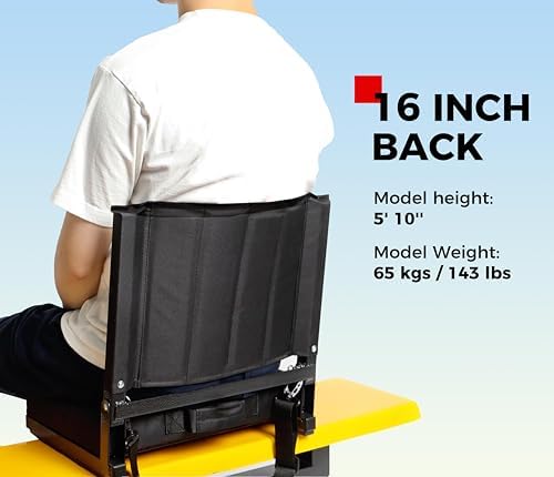 SPORT BEATS Stadium Seats with Back Support Bleacher Chairs with Back and Cushion Thick Padded Bleacher Seats Includes Shoulder Strap