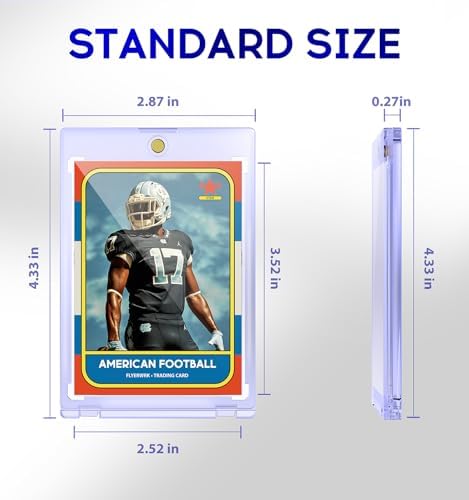 50ct Magnetic Card Holder, 35pt One Touch Card Holder, U-V Protectors Hard Plastic for Trading Cards, Magnet Case, Sports, Game, Football, Baseball Cards Holder