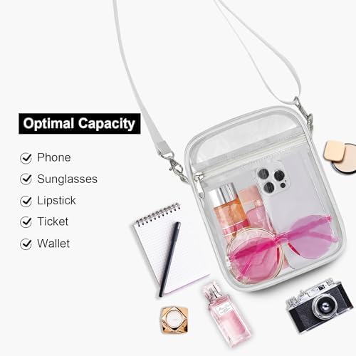 USPECLARE Clear Purse Stadium Approved CrossBody Bag for Men and Women