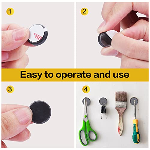 DIYMAG Strong Magnets 200Pcs 0.71x0.12Inch Fridge Refrigerator Magnet for Crafts with Adhesive Backing Magnetic Small Black Button Ceramic Circle Craft Round Heavy Duty Adhesive Neodymium Whiteboard