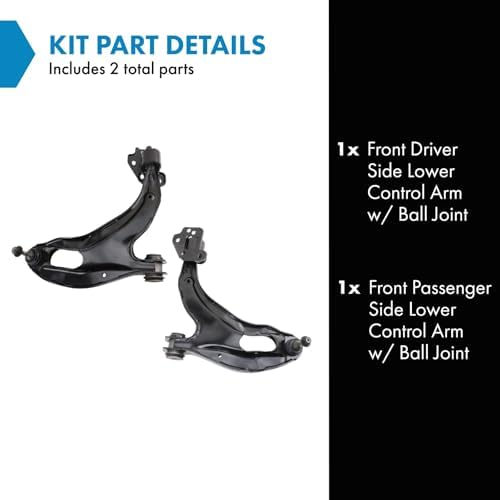 TRQ Front Lower Control Arm with Ball Joint Set Driver and Passenger Side 2 Pieces Compatible with 2006-2011 Ford Crown Victoria Lincoln Town Car Mercury Grand Marquis