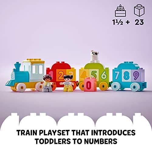 LEGO DUPLO My First Number Train Toy with Bricks for Learning Numbers, Preschool Educational Toys for 1.5-3 Year Old Toddlers, Girls & Boys, Early Development Activity Set, 10954