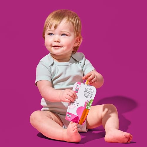 Serenity Kids 6+ Months Veggie Puree Baby Food Pouches - USDA Organic - No Sugary Fruits or Added Sugar - Allergen Free - 3.5 Ounce BPA-Free Packaging - Baby Food Pouch