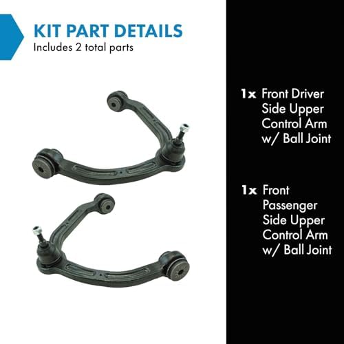 TRQ Front Upper Control Arm with Ball Joint Set Compatible with 99-20 Chevrolet 99-19 GMC
