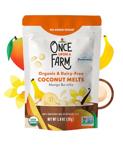 Once Upon A Farm Mango Ba-nilla Coconut Melts with Probiotics, Organic, Dairy Free, 1 Ounces (Pack Of 8)