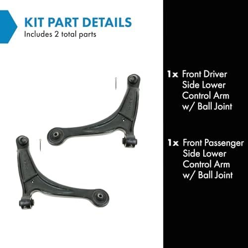 TRQ Front Lower Control Arm with Ball Joint Set Compatible with 2006-2014 Honda Ridgeline