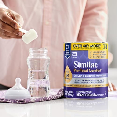 Similac Pro-Total Comfort Infant Formula With Iron, Gentle, Easy-to-Digest Formula, Has 2'-FL HMO for Immune Support, Non-GMO, Baby Formula Powder, 29.8-oz Value Can, Pack of 6
