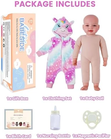 BABESIDE Baby Dolls, 17inch Large Realistic Cute Soft Body Baby Doll Real Life Baby Dolls with Accessories for 3+ Year Old Girls Gifts, Pretend Play, Collection