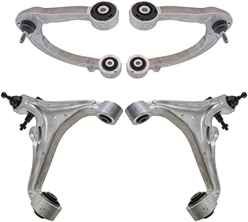TRQ Front Upper & Lower Control Arm with Ball Joint Set Compatible with 2008-2014 Cadillac CTS 2004-2009 SRX 2005-2011 STS