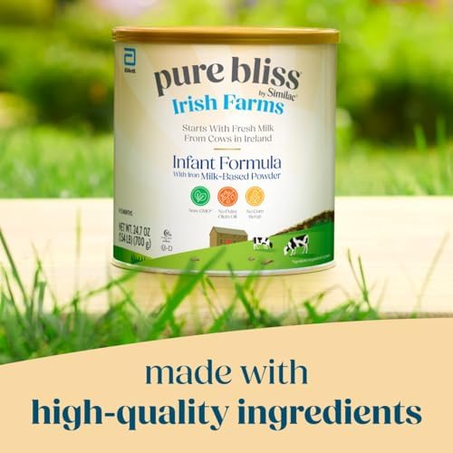 Pure Bliss Irish Farms, Easy-to-Digest Baby Formula, Infant Formula, 0-12 Months, 24.7-oz Can, Pack of 6