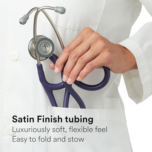 3M Littmann Cardiology IV Diagnostic Stethoscope, 6186C, More Than 2X as Loud, Weighs Less, 27" Alabaster Satin-Finish Tube for Added Comfort, Flexibility and Cleanability, Black-Finish Chestpiece