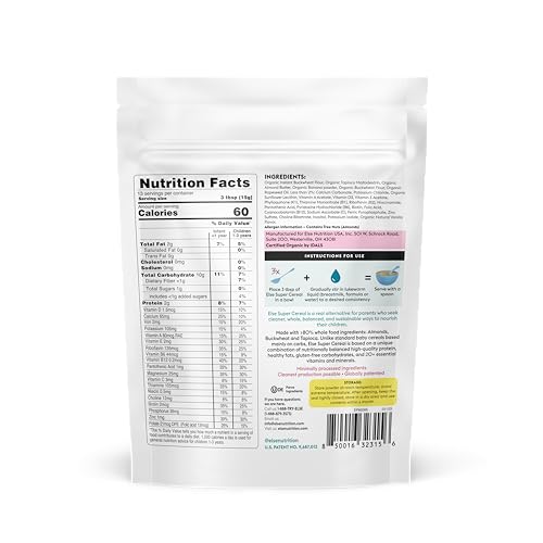 Else Nutrition Baby Cereal Stage 1 for 6 months+, Plant Protein, Organic, Whole foods, Vitamins and Minerals (Banana 6 Pack)
