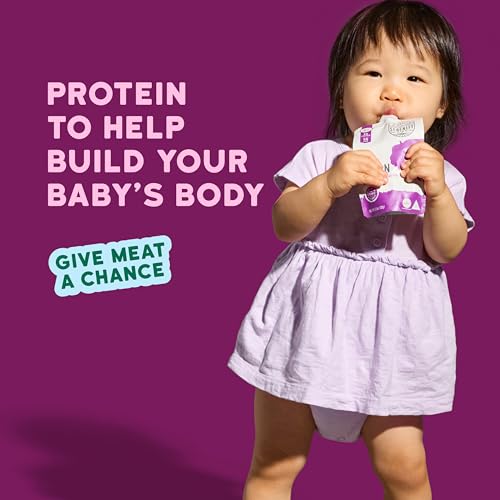 Serenity Kids Baby Food Pouches, Grass Fed Bison with Organic Kabocha Squash & Spinach, For 6+ Months, 3.5 Ounce Pouch (12 Count)