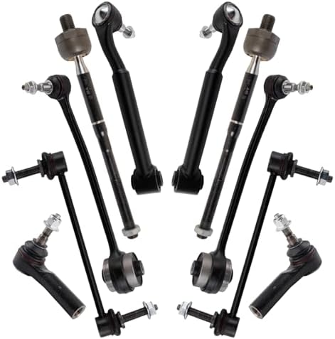 TRQ Front Steering & Suspension Kit Control Arm with Ball Joint Sway Bar Stabilizer Link Tie Rod Compatible with 2015-2022 Ford Mustang