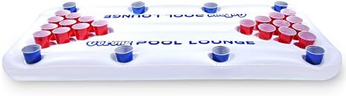 GoPong Pool Lounge Beer Pong Inflatable with Social Floating, White