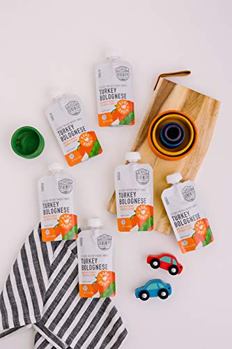 Serenity Kids Toddler Food Pouch Bone Broth Puree with Turkey Bolognese & Organic Veggies - BPA-Free & Protein-Rich Baby Food Pouches Clean Label Project Certified - 3.5 Oz, 6 Pack