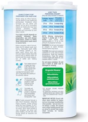 Happy Baby Organics Stage 1 Infant Formula, 0-12 Months, Milk Based Organic Baby Formula Powder with Iron, Probiotics & Prebiotics for Immune & Digestive Support, 22.9 Ounce (Pack of 1)