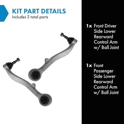 TRQ Front Lower Control Arm with Ball Joint Set Compatible with 2004-2005 BMW 645Ci 2006-2009 650i 2002-2005 745i 745Li 2006-2008 750i 750Li 2004-2006 760i 2003-2008 760Li 2006-2010 M6