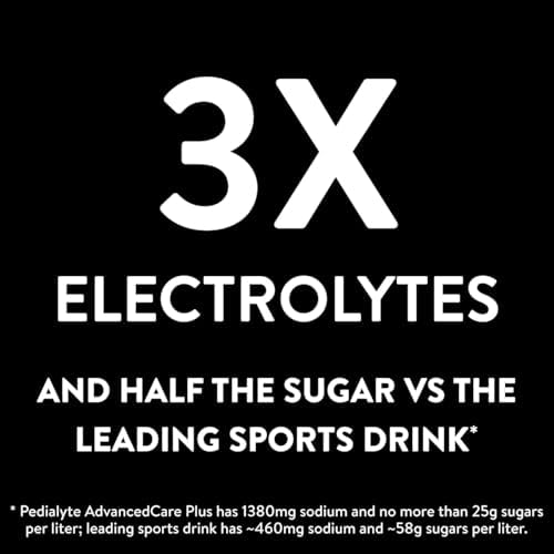 Pedialyte AdvancedCare Plus Electrolyte Powder, Has 33% More Electrolytes and PreActiv Prebiotics, Berry Frost, 100 Powder Packets