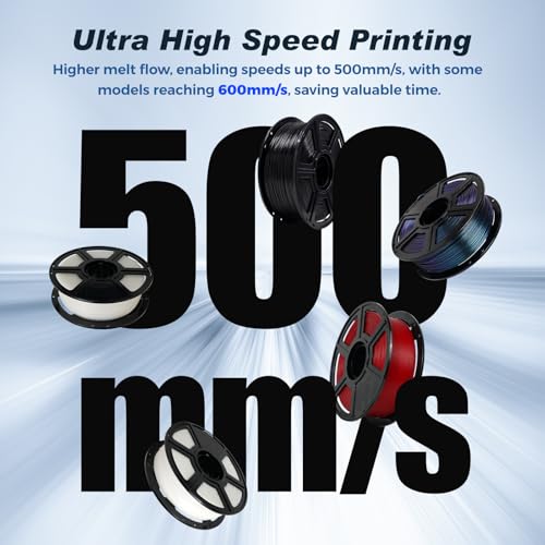 FLASHFORGE Rapid PLA Filament 1.75mm White, Max 500mm/s High Speed Printing, 3D Printer Filament 1kg (2.2lbs) Spool, Dimensional Accuracy +/- 0.02mm, Enjoy Exceptional Print Quality