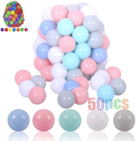 LANGXUN 50 100 200 Soft Plastic Ball Pit Balls for Kids, Gift for Baby Toddler Birthday Christmas, Ball Pit Play Tent, Baby Kiddie Pool Water Toys, Party Decoration