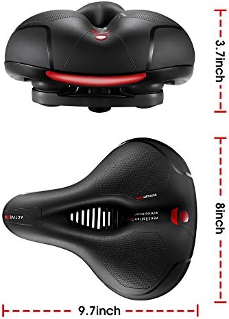 Comfortable Seat Cushion for Men Women with Dual Shock Absorbing Ball Memory Foam Waterproof Wide Bicycle Saddle Fit for Road Bikes