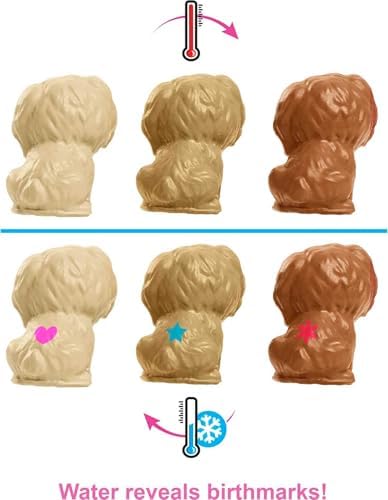 Barbie Doll & Pets Set, Blonde with Mommy Dog, 3 Newborn Puppies with Color-Change Feature & Pet Accessories