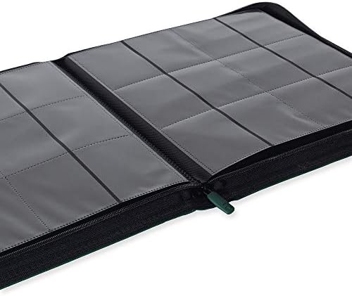 Vault X 12 XL Pocket Trading Card Zip Binder - 624 cards, Premium Exo-Tec Album Material, 26 Side-Loading Pages, Folder for Collectible Card Games, Sports, TCG (Green)