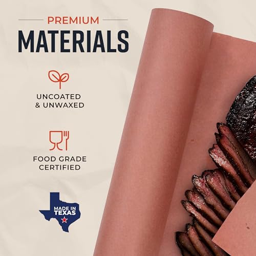 Pink Butcher Paper Roll 18"x175' (2100 Inch) - Food-Grade Peach Butcher Paper for Smoker, BBQ, Grilling, Smoking Meat - USA Made - Unbleached, Uncoated and Unwaxed