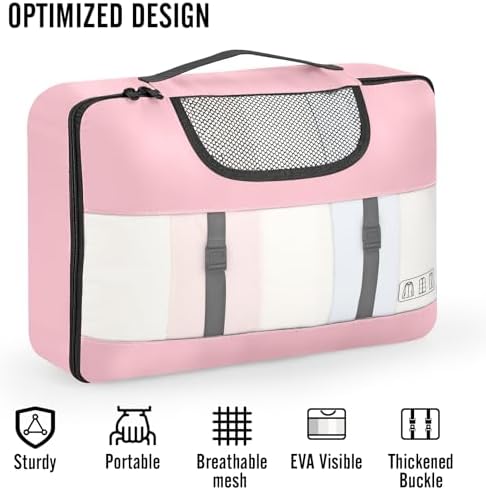 Veken 10 Set Packing Cubes for Travel Essential, Suitcase Organizer Bags in 4 Sizes, Carry-On Luggage Accessories with Large Laundry & Hanging Toiletry Bag, Must-Have for Airplane, Road Trip & Camping