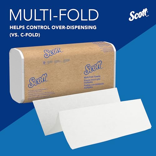Scott Professional Universal Multifold Paper Towels, Bulk (01804), Absorbency Pockets, White, 9.2'x9.4' Towel, Compressed (250 Sheets/Pack, 16 Packs/Case, 4,000 Sheet Total)
