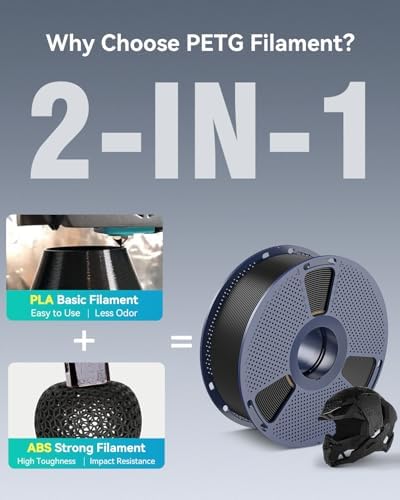 SUNLU PETG Filament 1.75mm Bundle, Less Stringing and Good Layer Adhesion 3D Printer Filament, Individually Vacuum Packed, 2kg in Total, 1kg per Spool, PETG 2 Pack, Black+Black